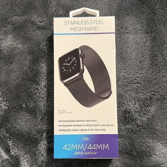 BLACK Apple Watch Stainless Steel Mesh Band 42MM/44MM - Picture 2 of 2